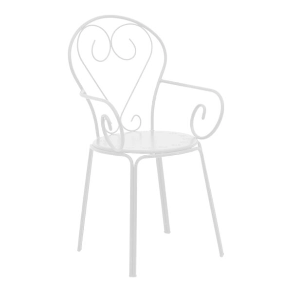 Τραπεζαρία Monasty-Vergo  σετ 3τεμ μέταλλο σε λευκή απόχρωση