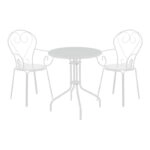 Τραπεζαρία Monasty-Vergo  σετ 3τεμ μέταλλο σε λευκή απόχρωση