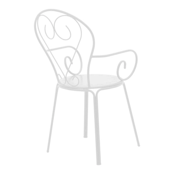 Τραπεζαρία Monasty-Vergo  σετ 3τεμ μέταλλο σε λευκή απόχρωση