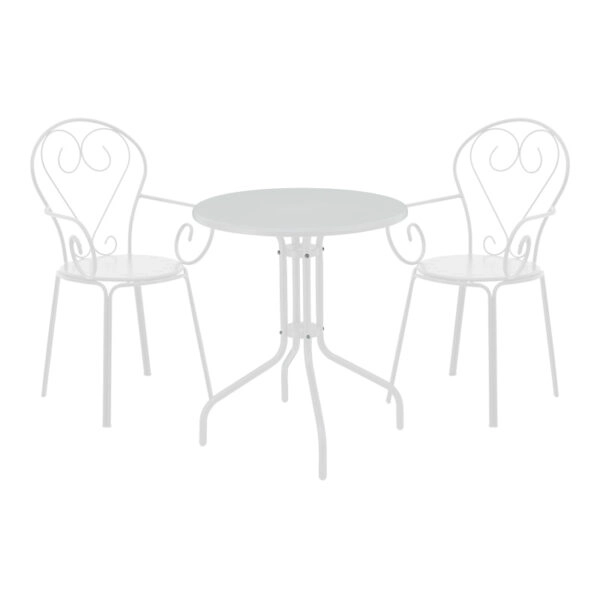 Τραπεζαρία Monasty-Vergo  σετ 3τεμ μέταλλο σε λευκή απόχρωση