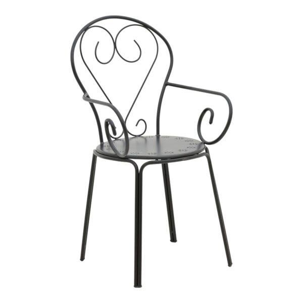 Τραπεζαρία Watson-Monasty  σετ 3τεμ μέταλλο σε μαύρη απόχρωση