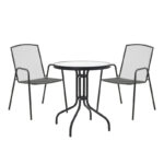 Τραπεζαρία Watson-Pomedon  σετ 3τεμ μέταλλο σε μαύρη απόχρωση