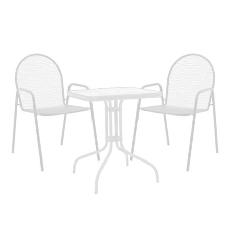 Τραπεζαρία Watson-Tarete  σετ 3τεμ μέταλλο σε λευκή απόχρωση