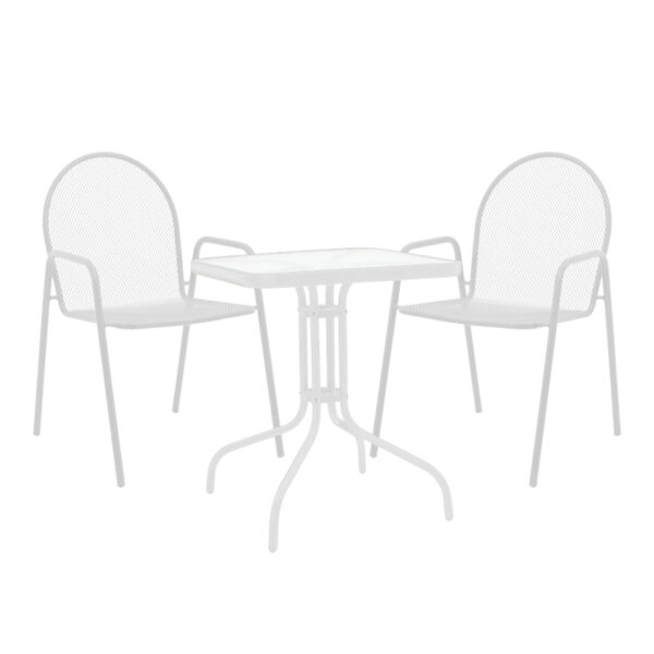 Τραπεζαρία Watson-Tarete  σετ 3τεμ μέταλλο σε λευκή απόχρωση