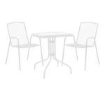 Τραπεζαρία Watson-Pomedon  σετ 3τεμ μέταλλο σε λευκή απόχρωση 70x70x70εκ