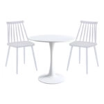 Τραπεζαρία Elijah-Aurora I  σετ 3τεμ pp σε λευκή απόχρωση Φ60x74εκ