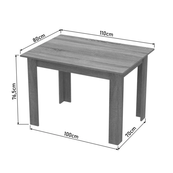 Τραπεζαρία Manka-Parker  σετ 5τεμ mdf σε μαύρη-sonoma truffle απόχρωση 110x80x77εκ