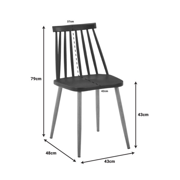 Τραπεζαρία Cuba-Aurora I σετ 5τεμ σε sonoma-μαύρη απόχρωση 120x70x76εκ