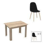 Τραπεζαρία Manka-Bella σετ 5τεμ σε sonoma απόχρωση 110x80x70εκ