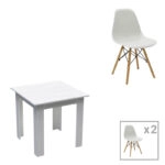 Τραπεζαρία Manka-Julita  σετ 3τεμ σε λευκή απόχρωση 80x80x77εκ