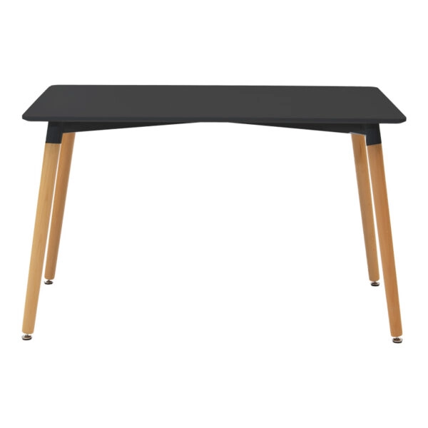 Τραπεζαρία Natali-Noor  σετ 5τεμ MDF μαύρο-πόδια φυσικό 120x80x76εκ