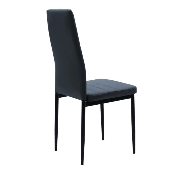 Τραπεζαρία Parker-Gustas  σετ 5τεμ sintered stone-μαύρο-ανθρακί 120x60x75εκ