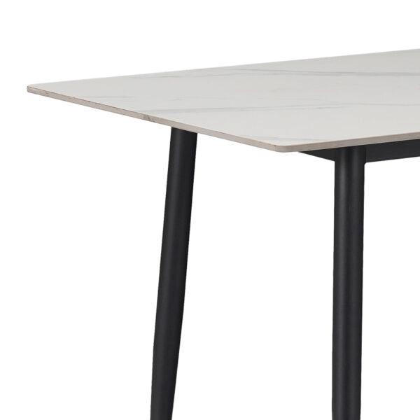 Τραπεζαρία Parker-Gustas  σετ 5τεμ sintered stone-μαύρο-ανθρακί 120x60x75εκ