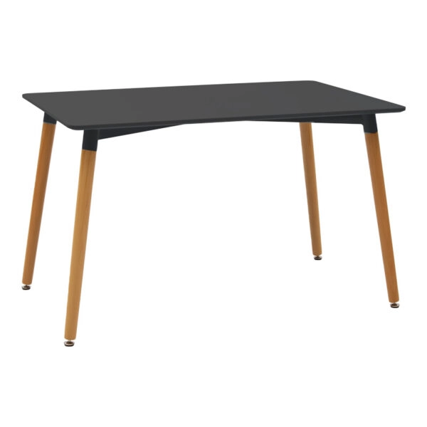 Τραπεζαρία Natali-Noor  σετ 5τεμ MDF λευκό-μπεζ-μαύρο 120x80x76εκ