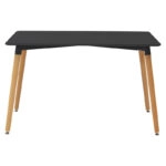 Τραπεζαρία Natali-Noor  σετ 5τεμ MDF λευκό-μπεζ-μαύρο 120x80x76εκ