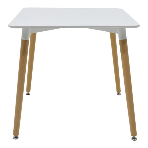 Τραπεζαρία Natali-Noor  σετ 3τεμ  MDF λευκό-μπεζ ύφασμα 80x80x76εκ