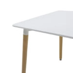 Τραπεζαρία Natali-Noor  σετ 3τεμ  MDF λευκό-μπεζ ύφασμα 80x80x76εκ