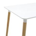 Τραπεζαρία Natali-Noor  σετ 5τεμ  MDF λευκό-μπεζ ύφασμα 120x80x76εκ
