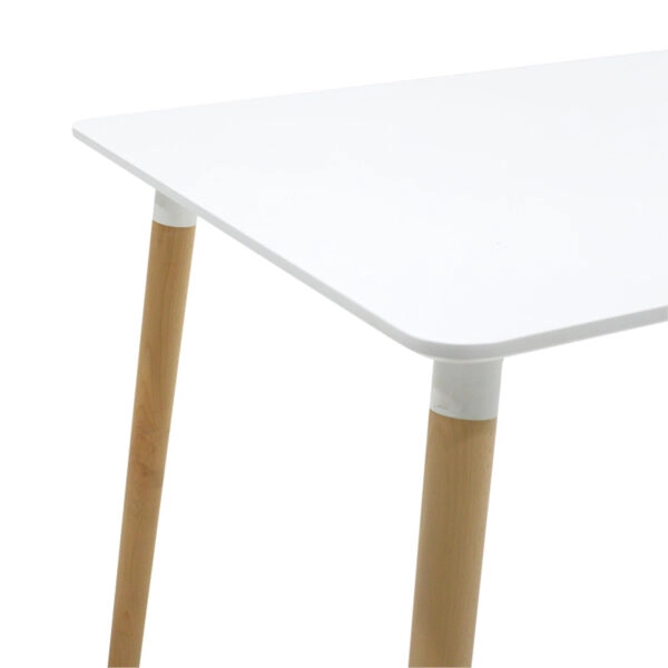 Τραπεζαρία Natali-Noor  σετ 5τεμ  MDF λευκό-μπεζ ύφασμα 120x80x76εκ