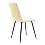 Τραπεζαρία Natali-Noor σετ 5τεμ MDF μαύρο-μπεζ ύφασμα 120x80x76εκ