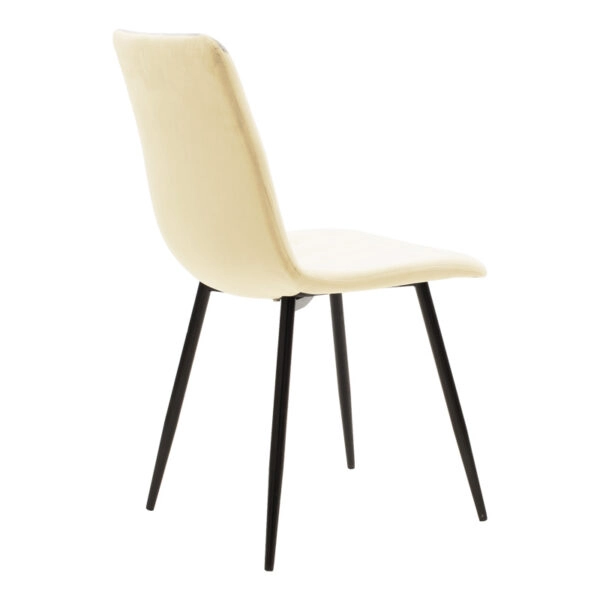 Τραπεζαρία Natali-Noor σετ 5τεμ MDF μαύρο-μπεζ ύφασμα 120x80x76εκ