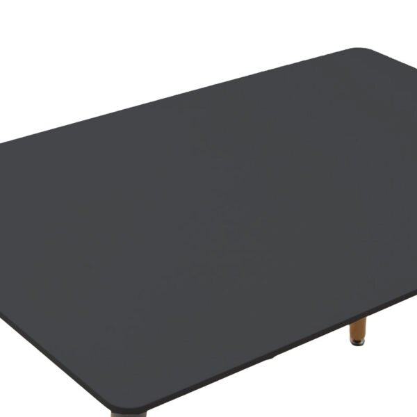 Τραπεζαρία Natali-Noor σετ 5τεμ MDF μαύρο-μπεζ ύφασμα 120x80x76εκ