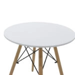 Τραπεζαρία Julita-Noor  σετ 3τεμ MDF λευκό-μπεζ ύφασμα Φ60x73εκ