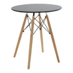 Τραπεζαρία Julita-Noor  σετ 3τεμ MDF μαύρο-μπεζ ύφασμα Φ60x73εκ