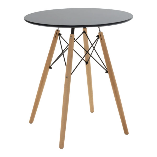 Τραπεζαρία Julita-Noor  σετ 3τεμ MDF μαύρο-μπεζ ύφασμα Φ60x73εκ
