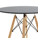 Τραπεζαρία Julita-Noor  σετ 3τεμ MDF μαύρο-μπεζ ύφασμα Φ60x73εκ