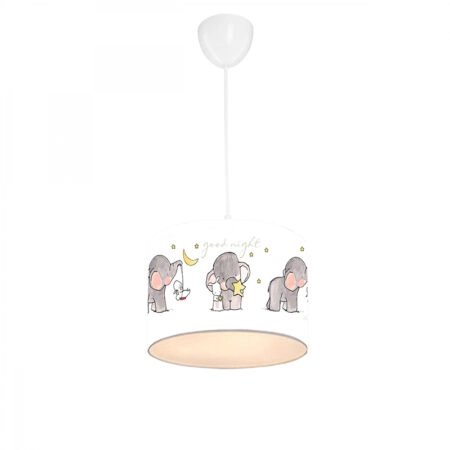 Παιδικό φωτιστικό οροφής μονόφωτο PWL-1094 Ε27 λευκό-γκρι Φ24x20εκ