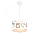 Παιδικό φωτιστικό οροφής μονόφωτο PWL-1095  Ε27 γκρι-λευκό Φ24x20εκ