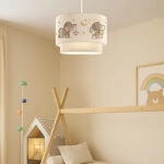 Παιδικό φωτιστικό οροφής μονόφωτο PWL-1096  Ε27 λευκό-γκρι Φ30x20εκ