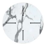 Επιφάνεια τραπεζιού Melody  HPL λευκό μαρμάρου Φ70εκ πάχους 12mm