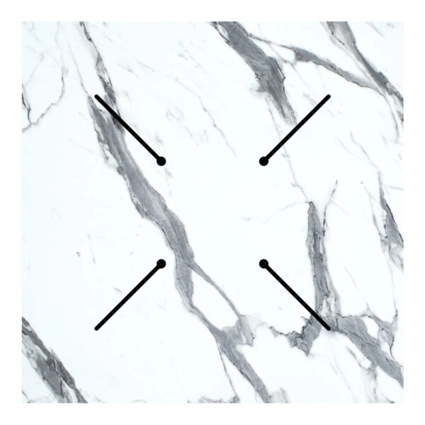 Επιφάνεια τραπεζιού Melody  HPL λευκό μαρμάρου 70x70εκ πάχους 12mm