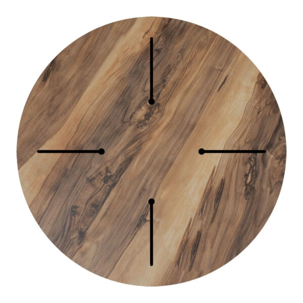 Επιφάνεια τραπεζιού Noble  HPL καρυδί Φ60εκ πάχους 12mm