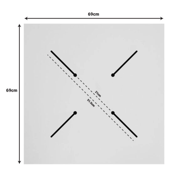 Επιφάνεια τραπεζιού Portico  HPL wenge 69x69εκ πάχους 12mm