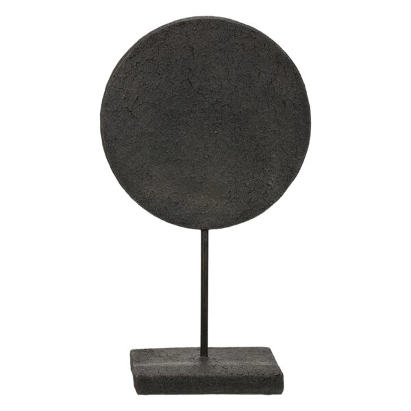 Stand Relief Round "Lice" Face Motif Πολυρεζίνη Μαύρο PU 19.5x10x35cm
