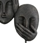 Γλυπτό Face "3 Faces" Πολυρεζίνη Μαύρο PU 30x8.5x29.5cm