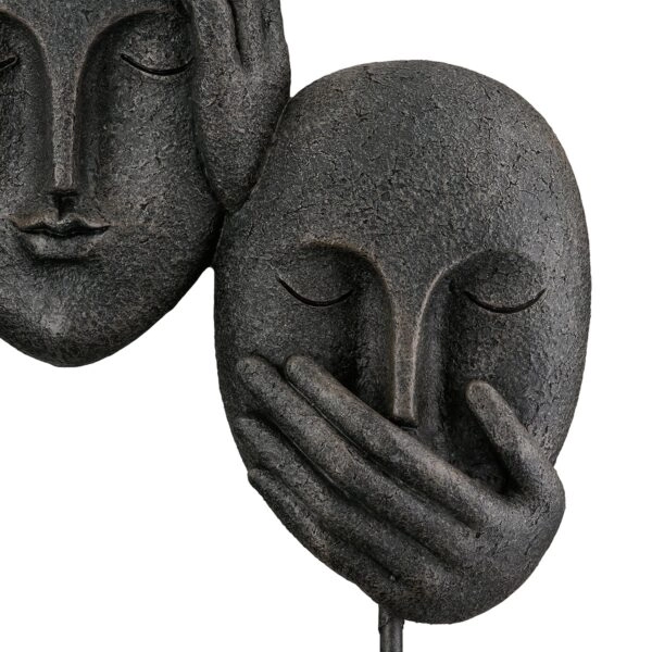 Γλυπτό Face "3 Faces" Πολυρεζίνη Μαύρο PU 30x8.5x29.5cm