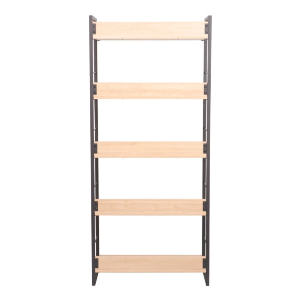 Βιβλιοθήκη Dorfie  σε φυσική απόχρωση με μαύρο μέταλλο 70x30x159εκ