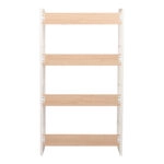 Βιβλιοθήκη Dorfie σε φυσική απόχρωση με λευκό μέταλλο 70x30x124.5εκ