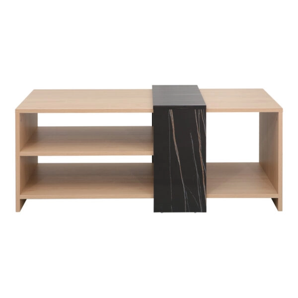 Τραπέζι σαλονιού Cozeto  σε φυσική απόχρωση με όψη μαρμάρου 100x53x41.5εκ