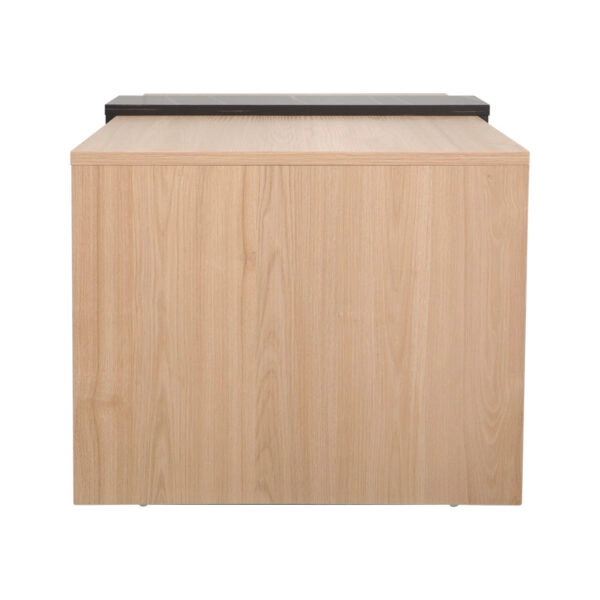 Τραπέζι σαλονιού Cozeto  σε φυσική απόχρωση με όψη μαρμάρου 100x53x41.5εκ