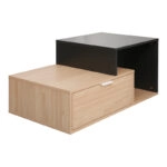 Τραπέζι σαλονιού Vople  σε φυσική με ανθρακί απόχρωση 90x50x40εκ