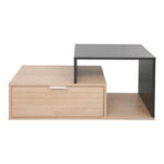 Τραπέζι σαλονιού Vople  σε φυσική με ανθρακί απόχρωση 90x50x40εκ