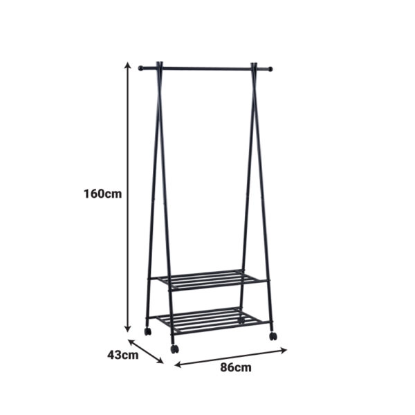 Έπιπλο εισόδου Pintu μέταλλο σε μαύρη απόχρωση 86x43x160εκ