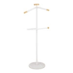 Καλόγερος ρούχων Jolma μέταλλο-ξύλο σε λευκή απόχρωση Φ30x111εκ