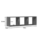 Ραφιέρα τοίχου Mikoro  σε φυσική απόχρωση 90x22x25.6εκ
