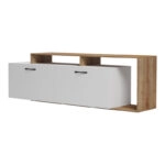 Έπιπλο τηλεόρασης Tobler  σε oak- λευκή απόχρωση 170x40x53εκ